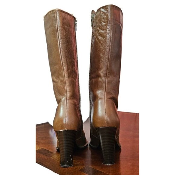 RARE VINTAGE Danisha by Siete Leguas brown 3.75" heels boots size size MX26.5/7. - Picture 9 of 16